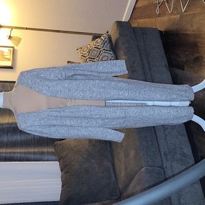 Grey long open cardigan